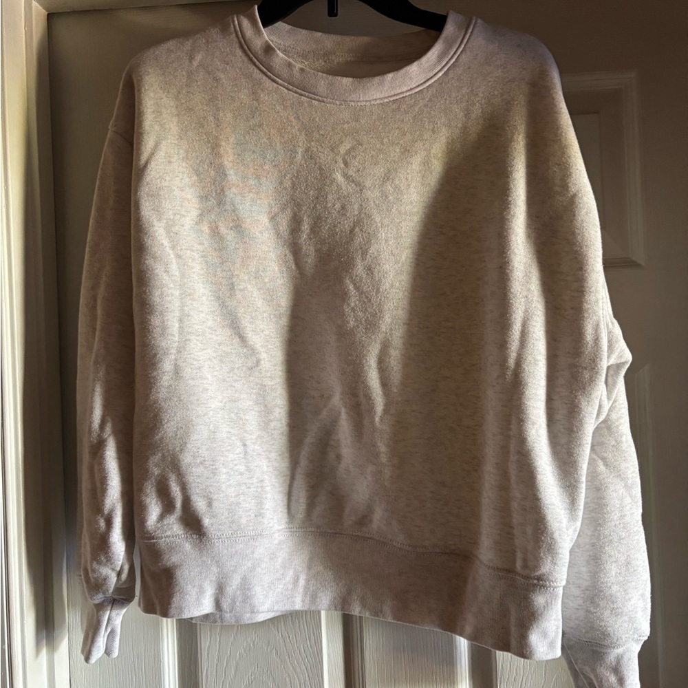 American Eagle Outfitters Light Beige Crewneck Sweatshirt